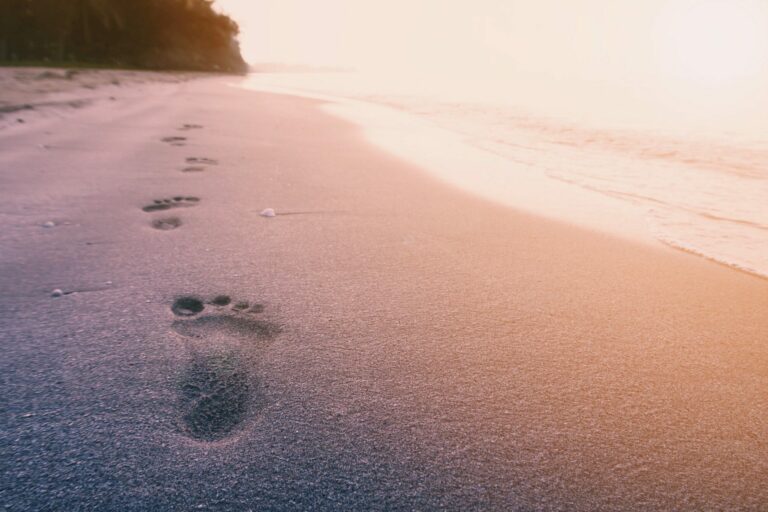 Foot print on the beach